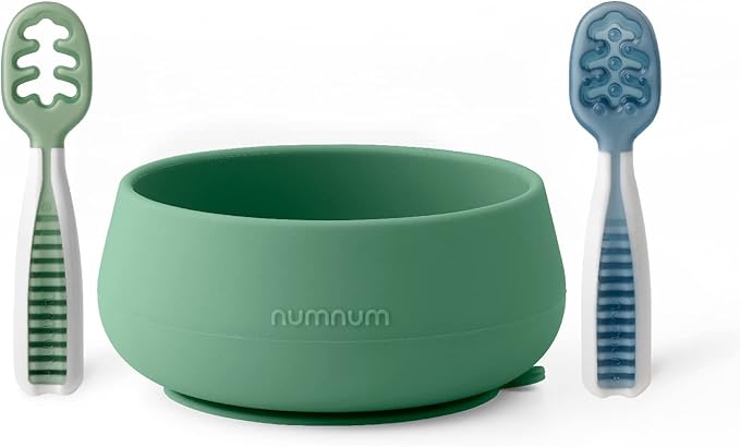 NumNum Baby Bowl & 2 Pack GOOtensils Baby Spoons, Suction Bowls by NumNum