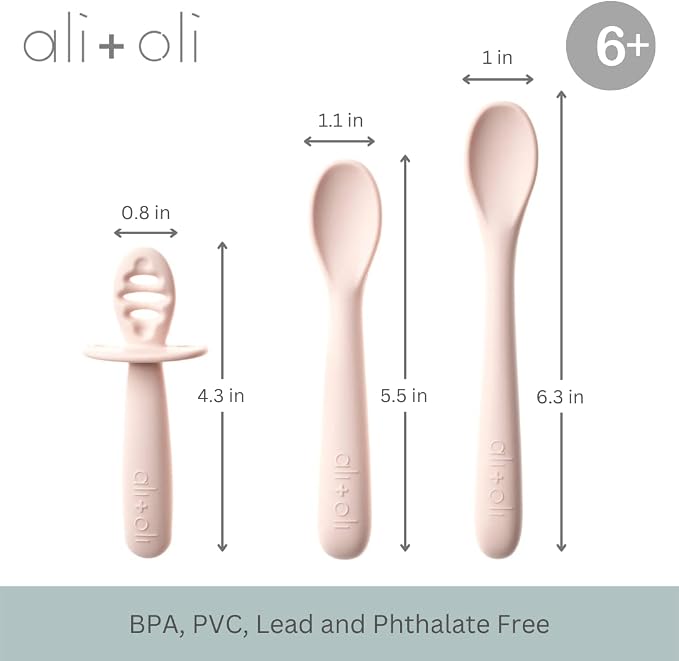 Ali+Oli Silicone Spoon Set for Baby Unbreakable Baby Spoons, Self Feeding - Image 3