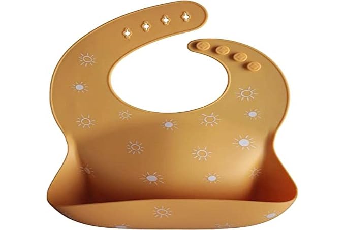 mushie Silicone Baby Bib | Adjustable Fit Waterproof Bibs - Image 4