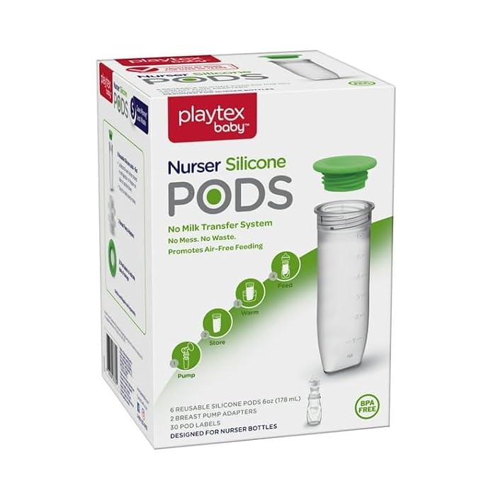Playtex Baby Nurser Reusable Silicone PODS, 6 Oz, Anti-Colic, Gas Reduction - Image 3