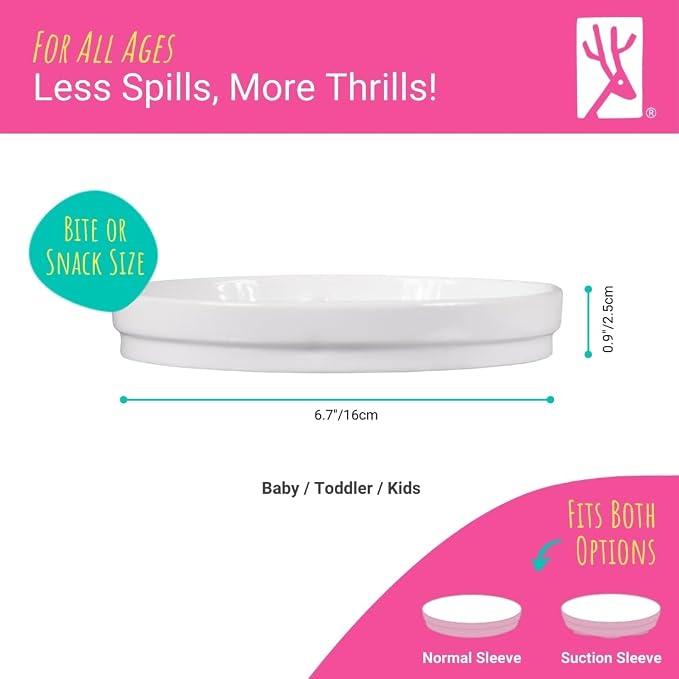 Elk and Friends Kids 6.7” Porcelain White Plates | Divided Plates | Suitable - Image 6