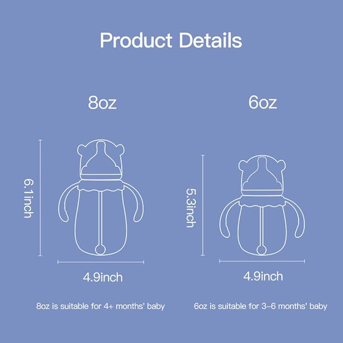 POTATO Glass Baby Bottles, Anti-Colic Breastfeeding Bottles - Image 6