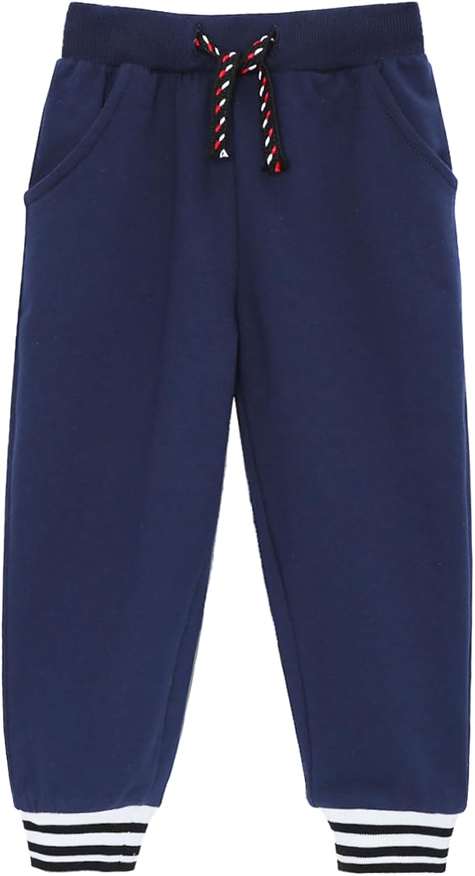 HILEELANG Toddler Boys Cotton Jogger Sweatpants 3 Pack, Soft Adjust Elastic - Image 6