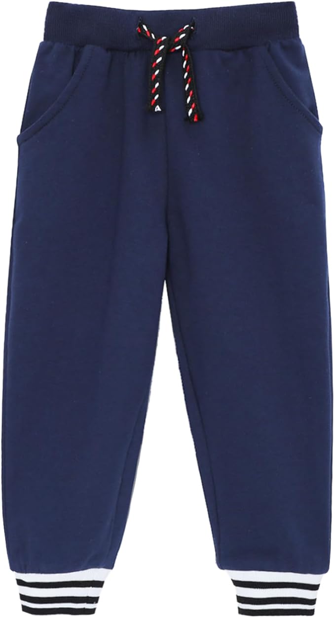 HILEELANG Toddler Boys Cotton Jogger Sweatpants 3 Pack, Soft Adjust Elastic - Image 6