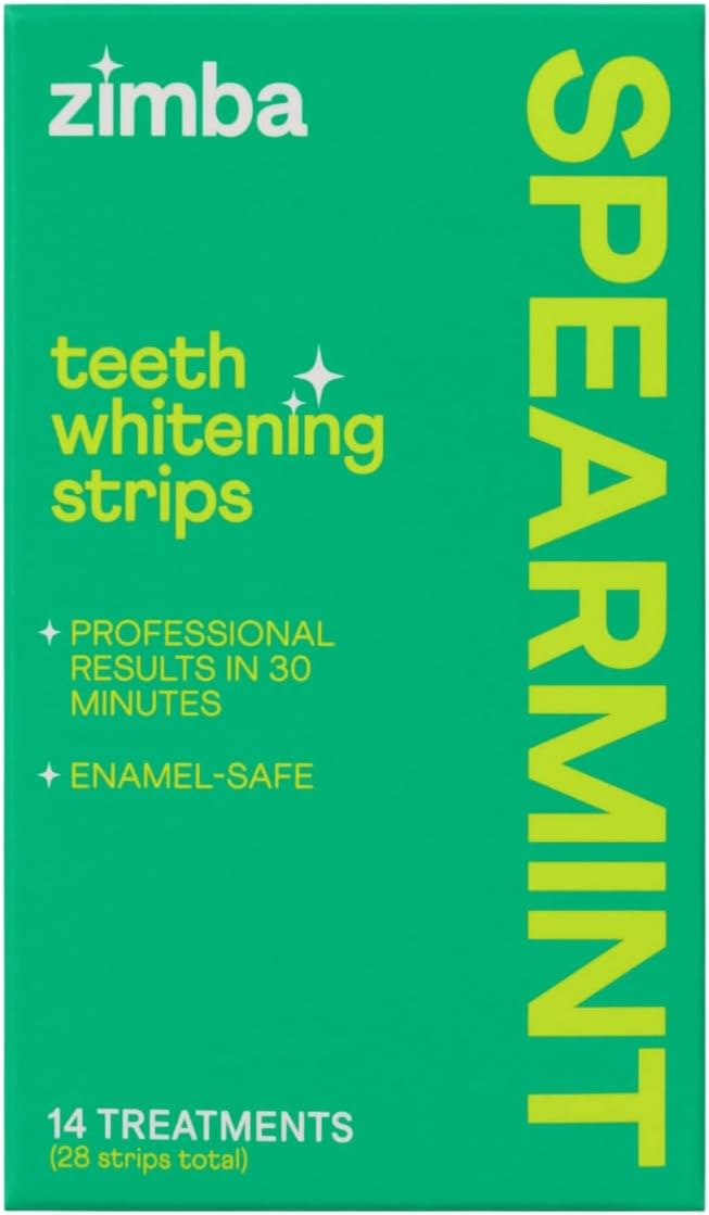 Zimba Spearmint Flavored Teeth Whitening Strips | Vegan, Enamel Safe Hydrogen by ZimbaWhitening