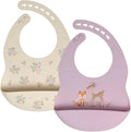 Baby Silicone Bibs 2 Sets Baby Bibs by LITTLERAWR