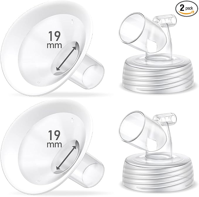 2 Packs 19mm Flange Set, Updated Soft Rim Shield and Wide Mouth Base Connector by IVARONAL