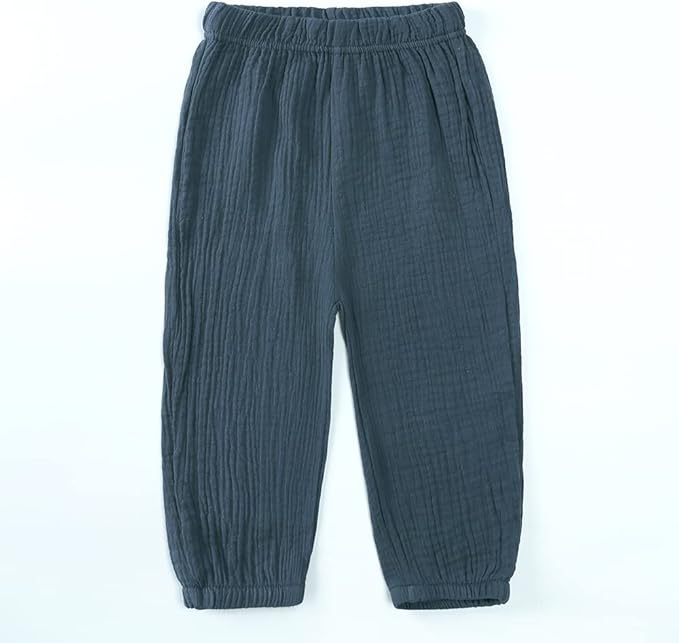 MYGBCPJS Baby Boys Girls Cotton Linen Trousers Kids Casual Ankle Pants Loose - Image 2