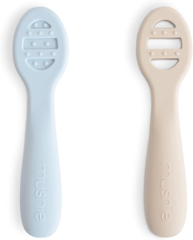 mushie Silicone First Feeding Baby Spoons | 2 Pack by mushie