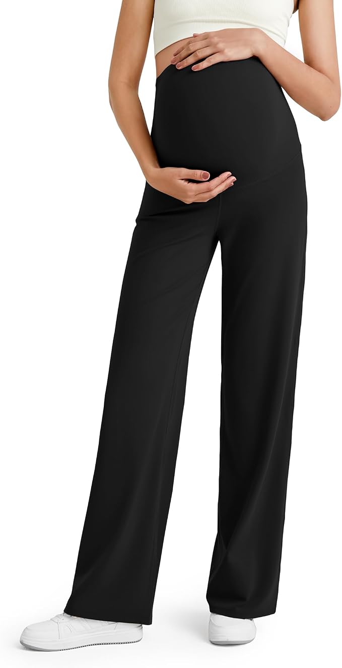 G4Free BareFeel Maternity Dress Yoga Pants Over The Belly Stretchy Work Slack by G4Free