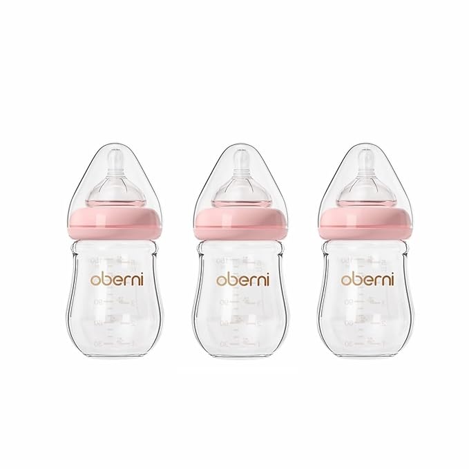 Glass Baby Bottles, Anti Colic Breastfeeding Bottle by oberni