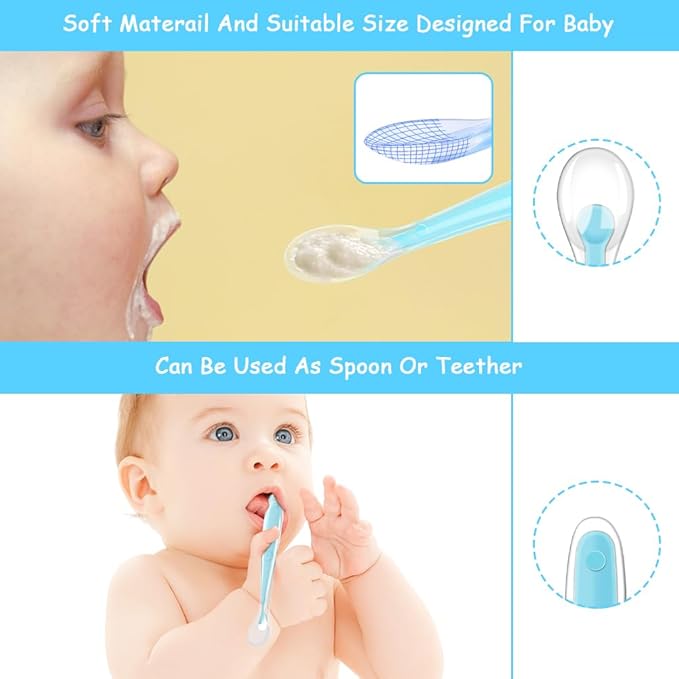 Vicloon Baby Silicone Spoons, Infants Utensils Feeding Supplies, Soft Tip BPA - Image 3