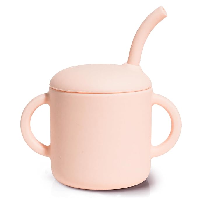 Silicone Baby Cup with Straw, Straw Cup by Catii