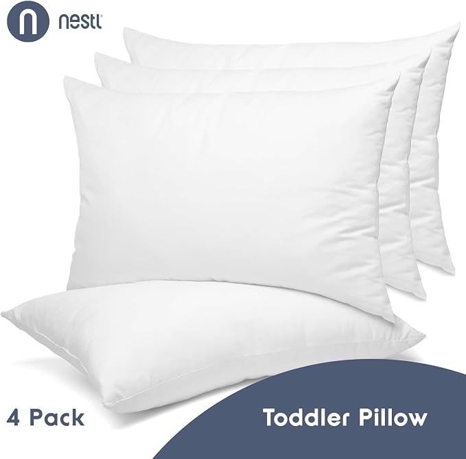 Nestl 4 Pack Toddler Pillow for Sleeping 13 x 18, Small Kids Pillow for Travel - Image 2