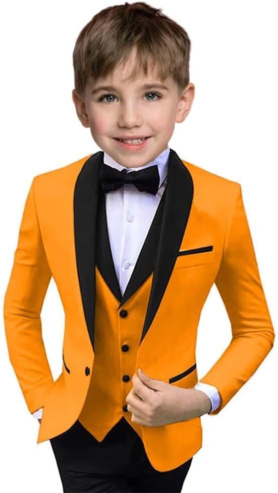 Boys Suit 3 Piece Ring Bearer Suit Kids Formal Jacket Vest Pants Suits Wedding by Unknown