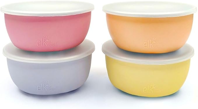 Elk and Friends Stainless Steel Bowls + Silicone Sleeve and Storage Lid | Baby by ElkandFriends