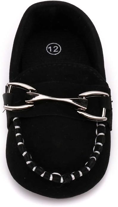 LONSOEN Baby Girls Boys Loafers Prewalker Dress Crib Shoes - Image 4