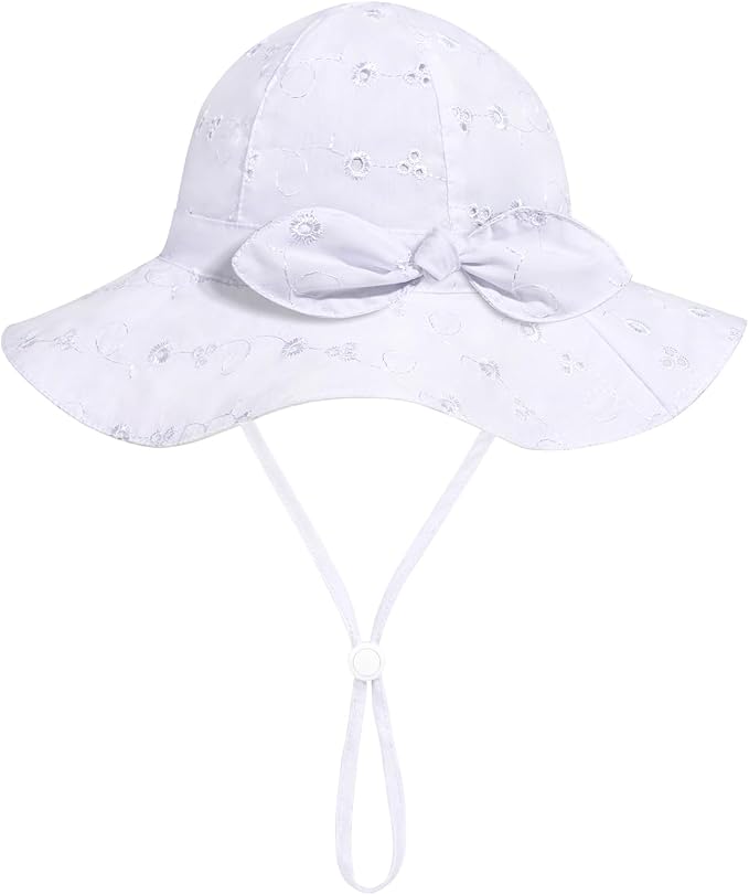 Baby Girl Sun Hat with UPF 50+ Outdoor Adjustable Beach Hat with Wide Brim - Image 3