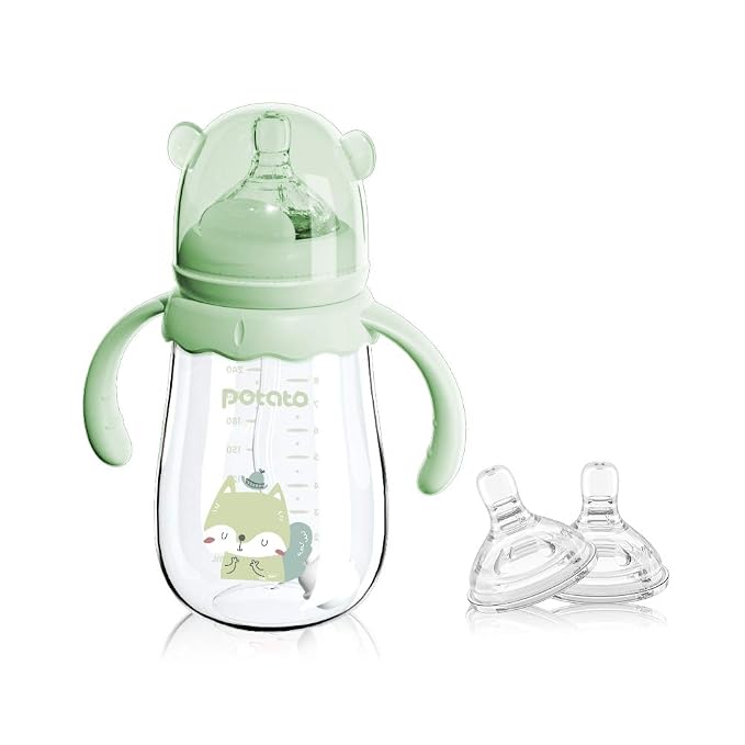 POTATO Glass Baby Bottles, Anti-Colic Breastfeeding Bottles by POTATO