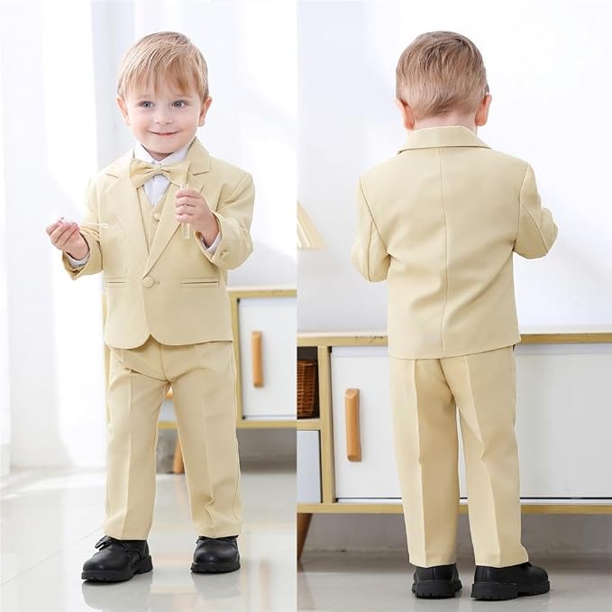 Dressy Daisy Baby Toddler Boy 5 Pcs Set Formal Tuxedo Suits No Tail Wedding - Image 6