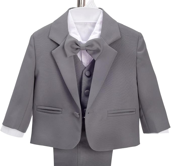 Dressy Daisy Baby Toddler Boy 5 Pcs Set Formal Tuxedo Suits No Tail Wedding - Image 5