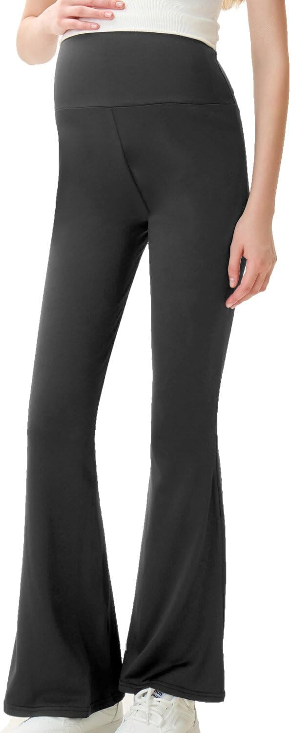 High Waist Yoga Pants, Maternity Bootcut Leggings, Cotton Blend Spandex - Image 2