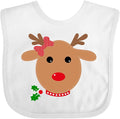 inktastic Girl Reindeer Baby Bib by Inktastic