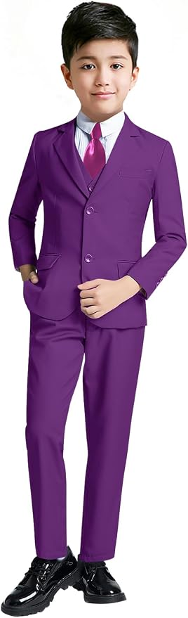 YuanLu Boys Suit for Kids Tuxedo Wedding Ring Bearer Outfit, 5 Piece Boy Slim by YuanLu