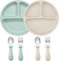 PandaEar Baby Feeding Set| 2 Pack Silicone Divided Suction Plate, 2 Set Toddler by PandaEar