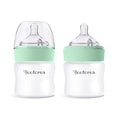 Yooforea Silicone Coated Glass Baby Bottle, 0M+ Slow Flow Nipple I Anti-Colic by Yooforea