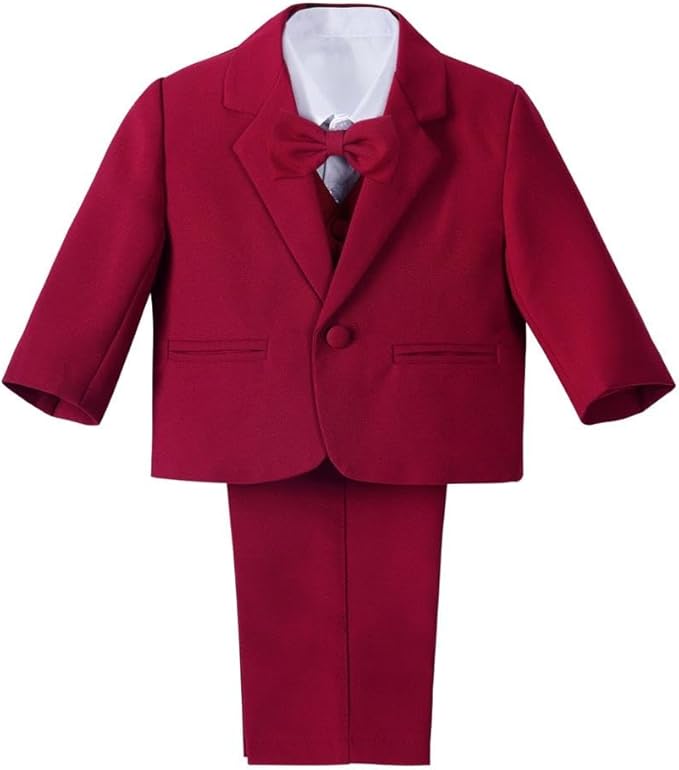 Dressy Daisy Baby Toddler Boy 5 Pcs Set Formal Tuxedo Suits No Tail Wedding by DressyDaisy