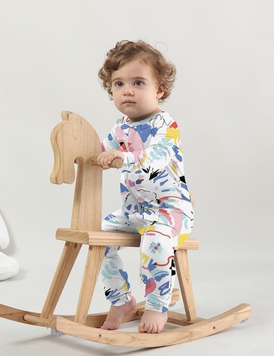Jimonda Baby Girls Boys Footless Pajamas, Rayon From Bamboo Pjs 2 Way Zipper - Image 4
