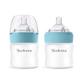 Yooforea Silicone Coated Glass Baby Bottle, 0M+ Slow Flow Nipple I Anti-Colic by Yooforea