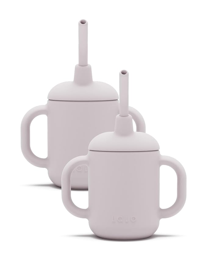 Lalo Little Cup 2-Pack, Non-Toxic Silicone Straw Cup by Lalo