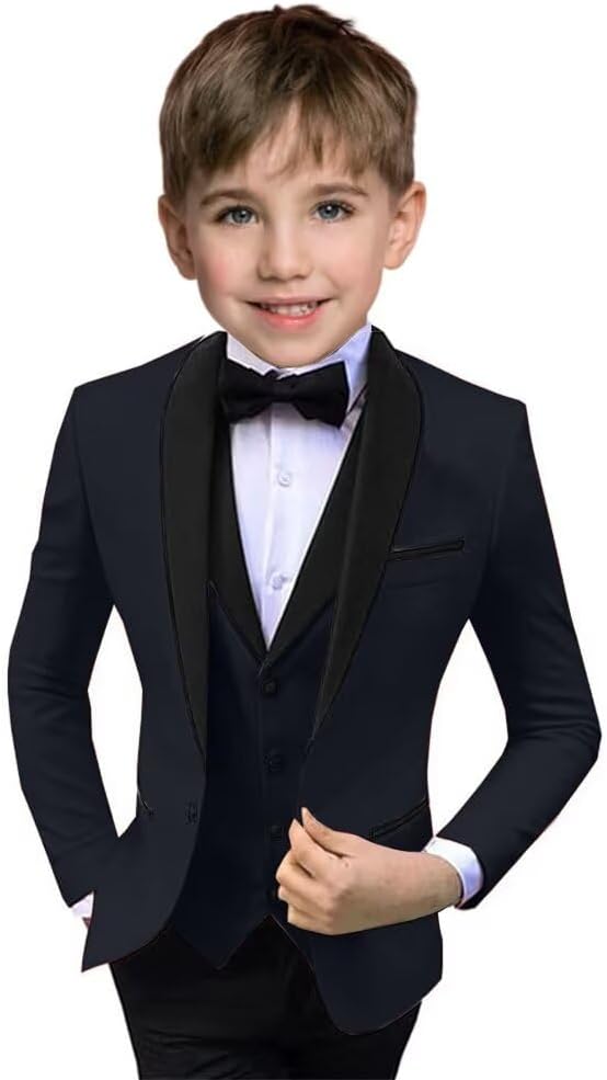 Boys Suit 3 Piece Ring Bearer Suit Kids Formal Jacket Vest Pants Suits Wedding by Unknown