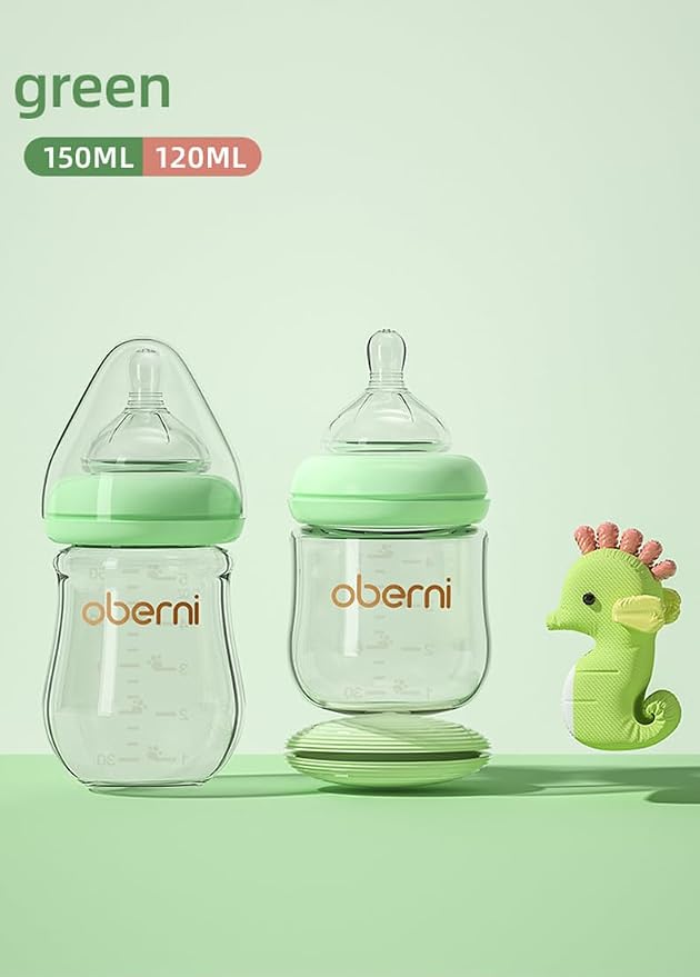 Glass Baby Bottles, Anti Colic Breastfeeding Bottle - Image 2