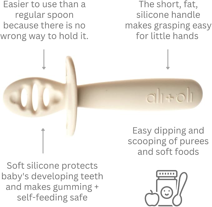 Ali+Oli 3pc Silicone Spoon Set for Baby - Image 4