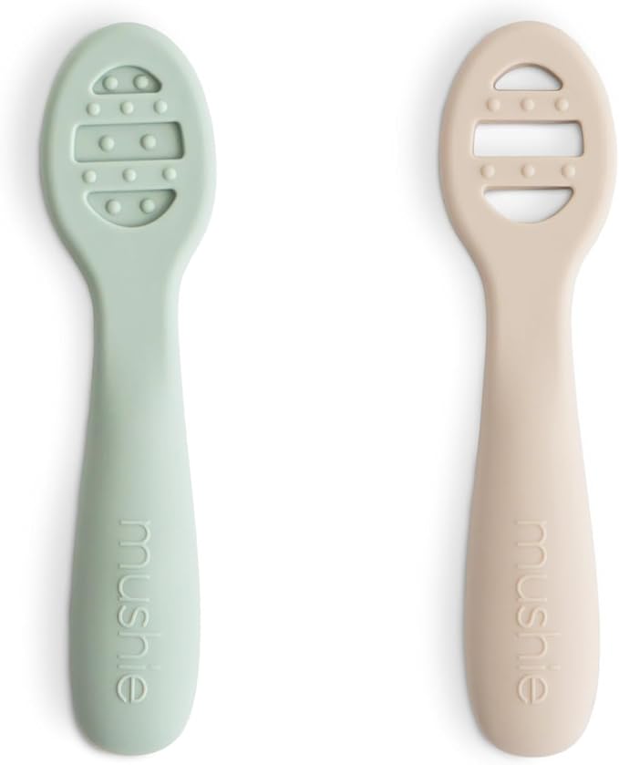 mushie Silicone First Feeding Baby Spoons | 2 Pack by mushie