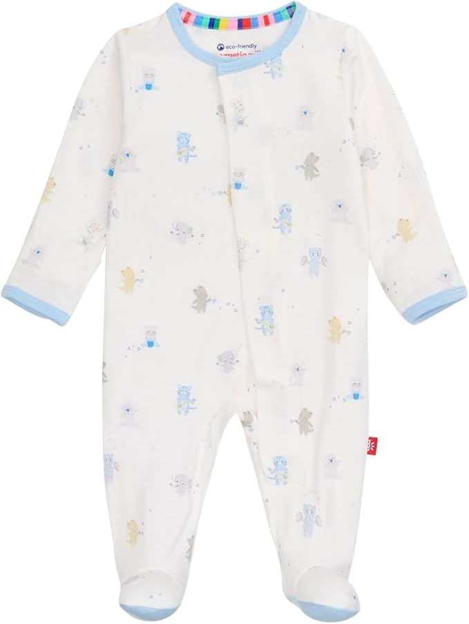 Magnetic Me Boys Modal Magnetic Baby Footie Pajamas | Silky Soft Modal Fabric | by magneticme
