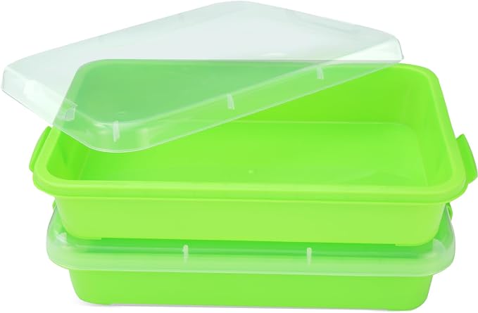 Sensory Bin Sand Tray with Lid for Toddlers 2 Pcs 15in Portable Sandbox Toy by LearningThroughPlay