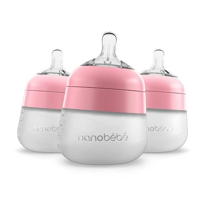 Nanobebe Flexy Silicone Baby Bottle, Anti-Colic, Natural Feel, Non-Collapsing by Nanobebe