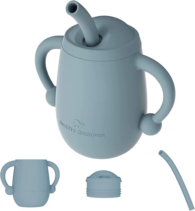 Cuddle Campus 100% Silicone Baby Training Cup, Shatterproof Toddler Sippy Cups by CuddleCampus