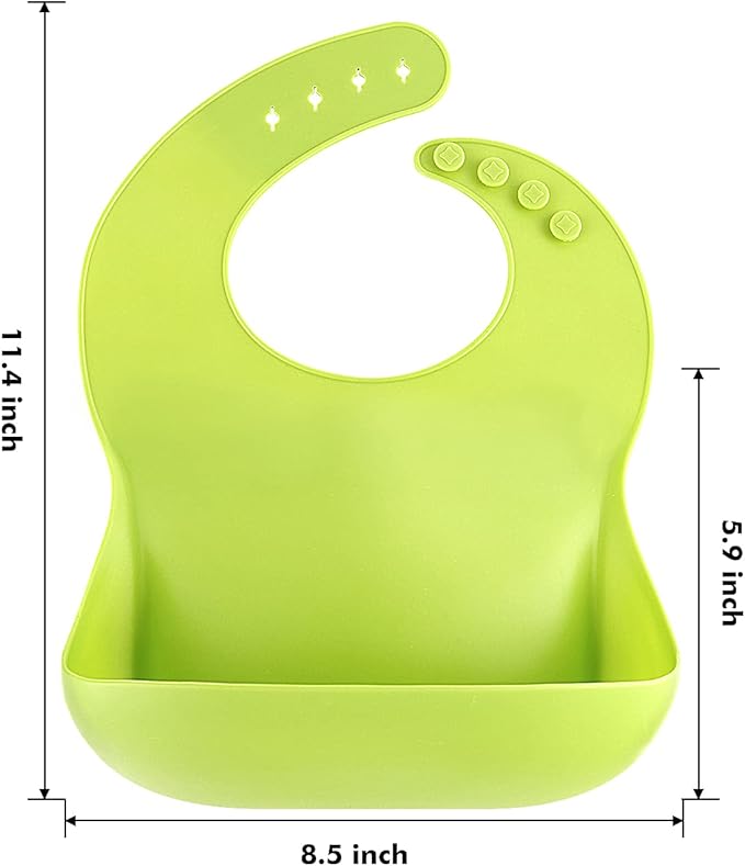 Silicone Bibs for Babies Toddler Set of 3, BPA Free, Soft Adjustable Waterproof - Image 2