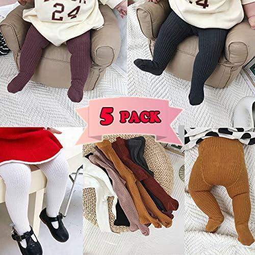 CECORC Baby Girls Tights Toddler Cable Knit Leggings Thick Cotton Infant - Image 5