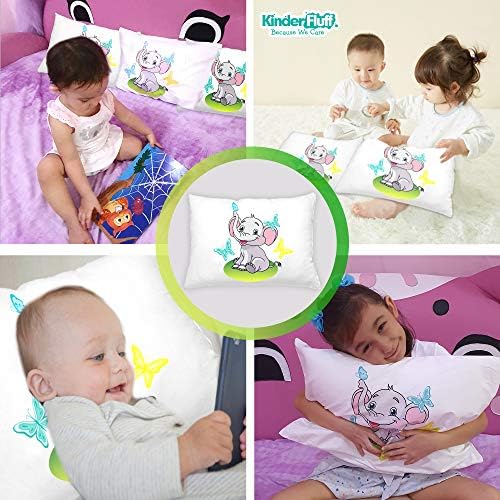 kinder Fluff Child Pillow with Pillowcase- 300T Cotton Shell & Down Alternative - Image 3