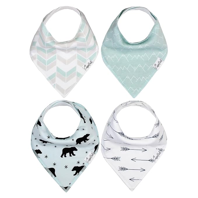 Copper Pearl 4 Pack Soft Cotton Baby Bibs by CopperPearl