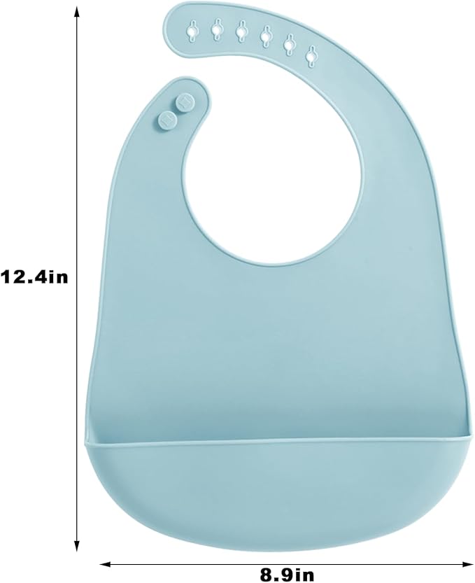 PandaEar 3 Pack Silicone Baby Bibs, Super Thin Light Weight Waterproof - Image 3
