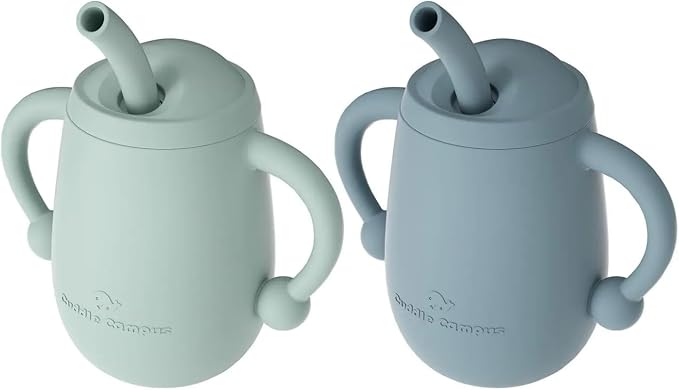 Cuddle Campus Pack of 2 Silicone Baby Training Cup, Shatterproof Toddler Sippy by CuddleCampus