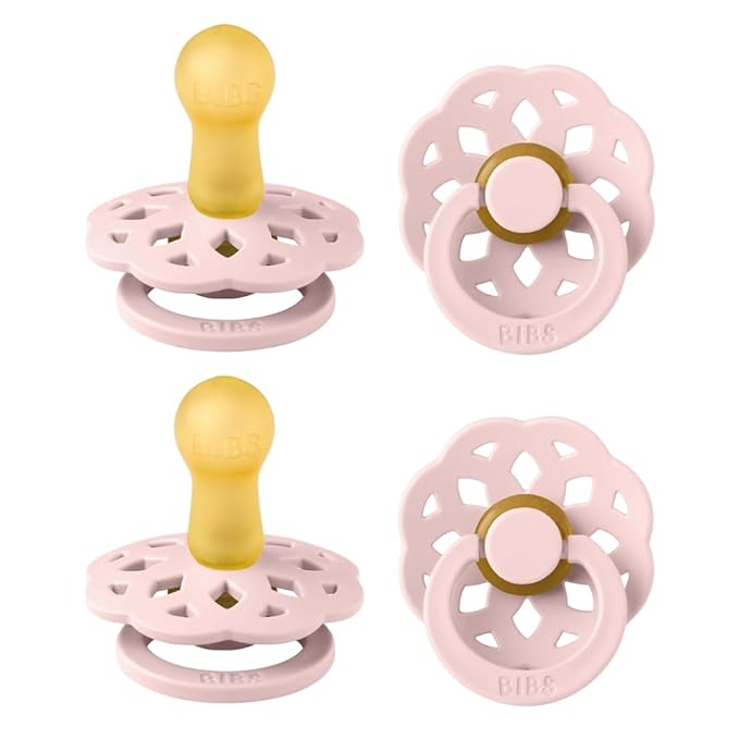 BIBS Boheme Pacifier 4-Pack. BPA Free Dummy Pacifier, Round Nipple. Natural by BIBS