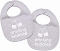 100% Cotton Drinking Buddies Twin Bibs Cute & Practical Unisex Bibs by TWINSTUFF
